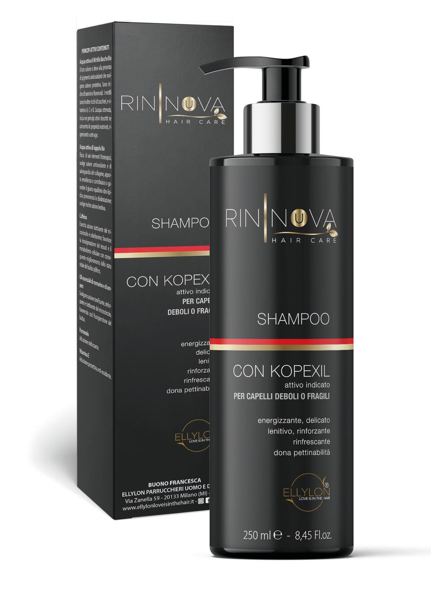 Shampoo con Kopexil 250ml - attivo indicato per capelli tendenti alla caduta